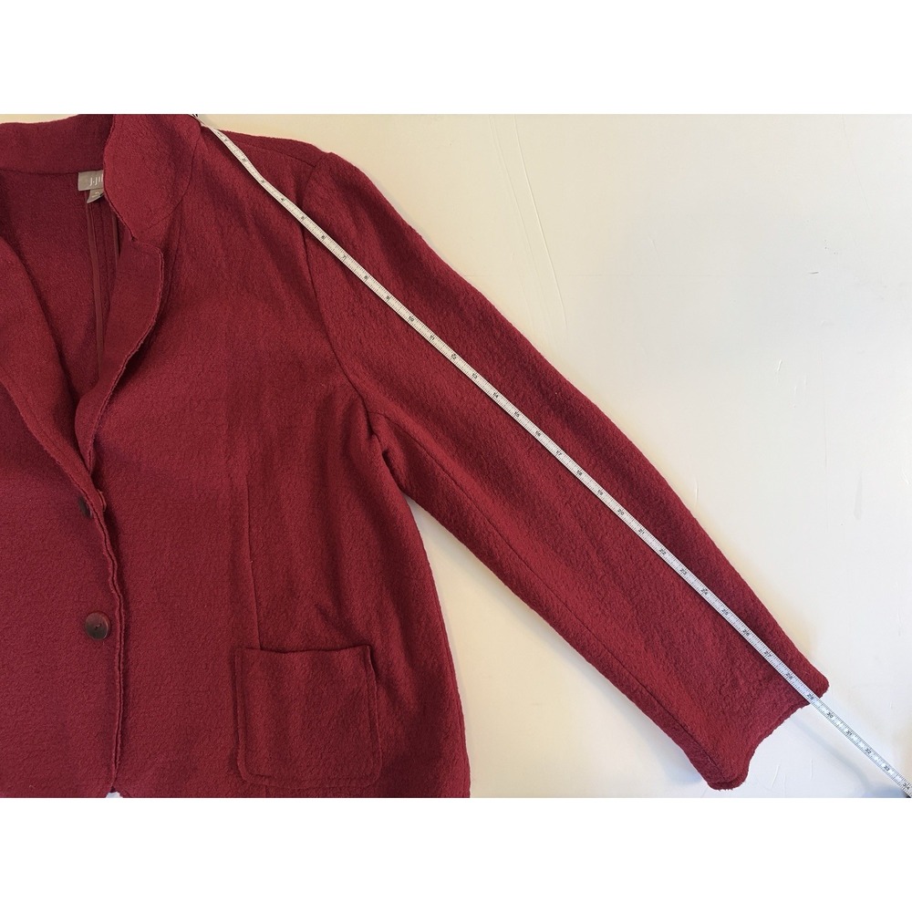 J Jill Raspberry Jacket Blazer Boiled Wool Blend Pockets Snap Front XL Fall - Picture 3 of 16